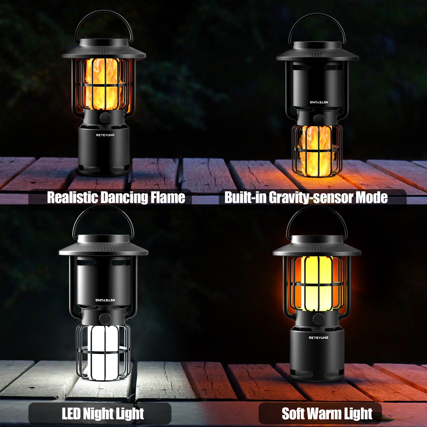 Outdoor Speakers Bluetooth Waterproof Patio,Wireless Portable LED Flame Light Speaker with Torch Atmosphere Lights for Patio/Yard/Party/Camping Black,Gifts for Men Women Dads Moms